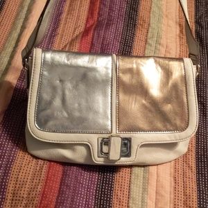 Chocolate New York Bone Metallic Shoulder Bag